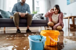 woman and man with leak